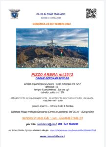 Escursione al Pizzo Arera – 25 settembre 2022